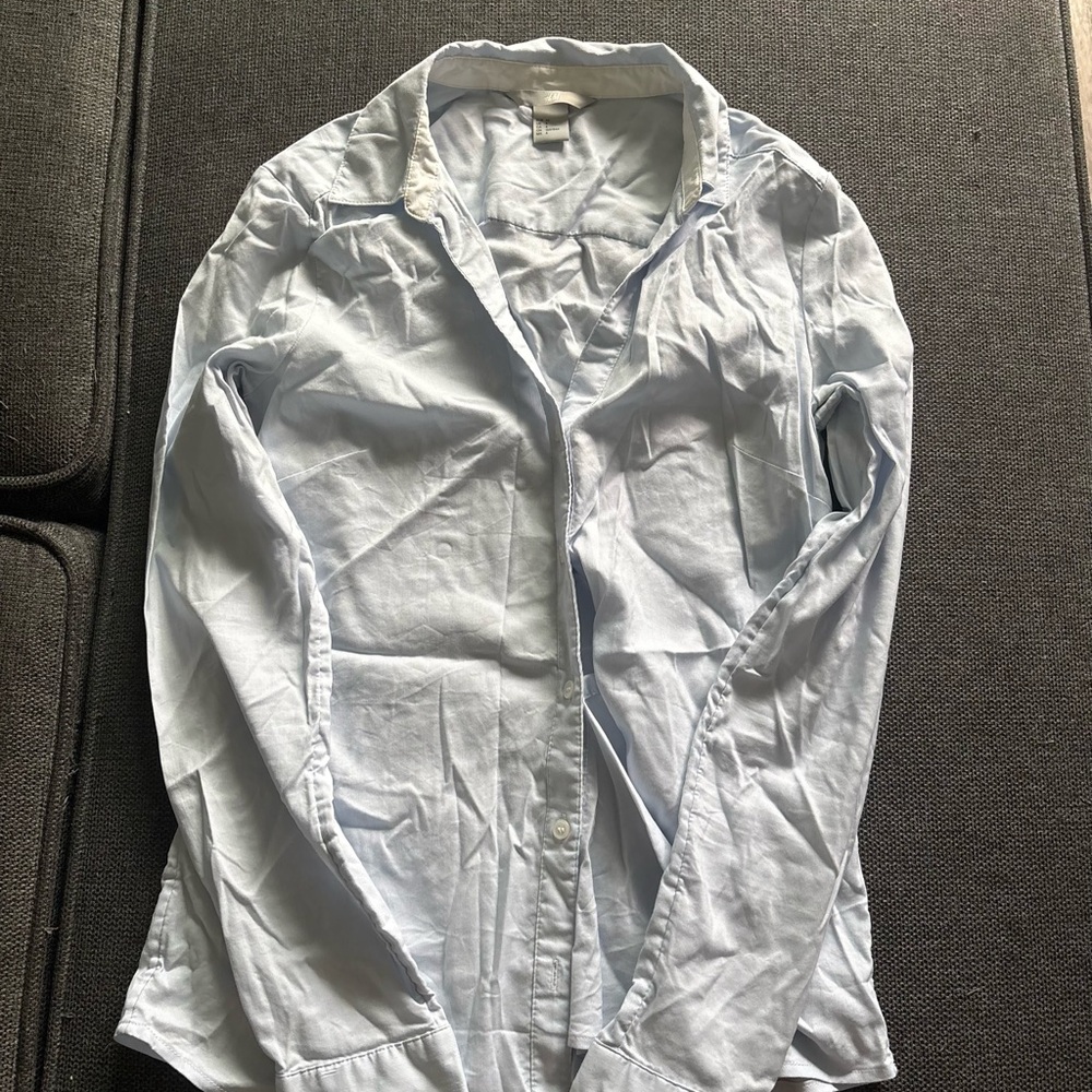H&M Women's Light Blue Button Down Shirt